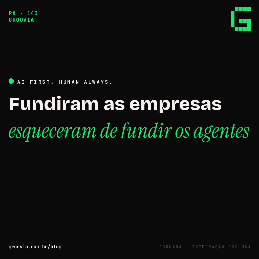 Fusão de empresas, fusão de agentes: o que ninguém avalia na integração pós-M&A